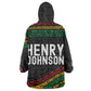 Henry Johnson Black History Month Kid Wearable Blanket Hoodie Pan African Colors Tribal Geometric Pattern
