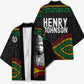 Henry Johnson Black History Month Kimono Pan African Colors Tribal Geometric Pattern