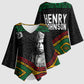 Henry Johnson Black History Month Kimono Sleeve Blouse Pan African Colors Tribal Geometric Pattern