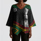 Henry Johnson Black History Month Kimono Sleeve Blouse Pan African Colors Tribal Geometric Pattern