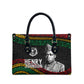 Henry Johnson Black History Month Leather Bag Pan African Colors Tribal Geometric Pattern