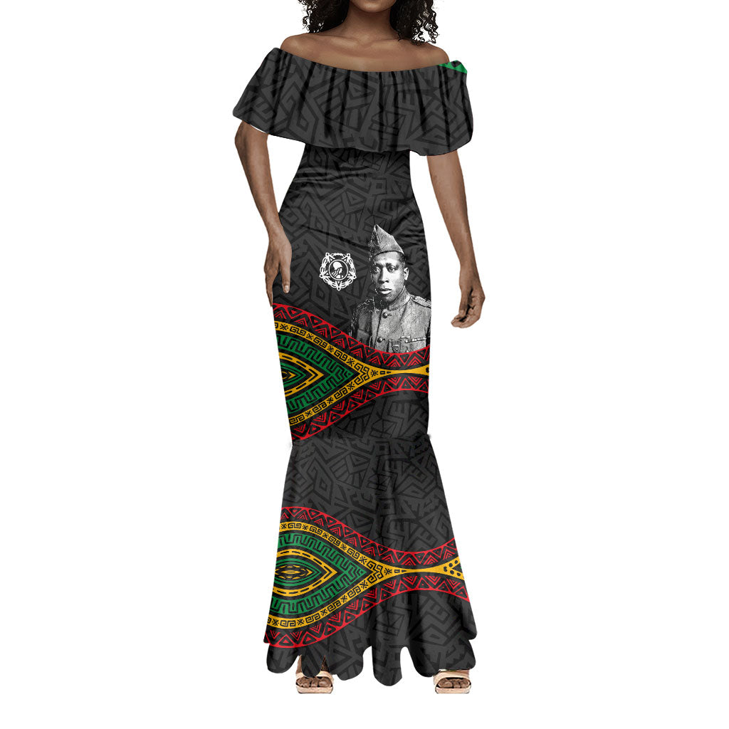 Henry Johnson Black History Month Mermaid Dress Pan African Colors Tribal Geometric Pattern