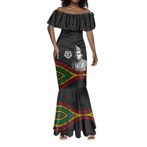 Henry Johnson Black History Month Mermaid Dress Pan African Colors Tribal Geometric Pattern