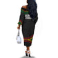 Henry Johnson Black History Month Off The Shoulder Long Sleeve Dress Pan African Colors Tribal Geometric Pattern