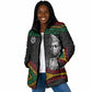 Henry Johnson Black History Month Padded Jacket Pan African Colors Tribal Geometric Pattern