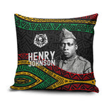 Henry Johnson Black History Month Pillow Cover Pan African Colors Tribal Geometric Pattern