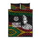 Henry Johnson Black History Month Quilt Bed Set Pan African Colors Tribal Geometric Pattern