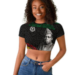Henry Johnson Black History Month Raglan Cropped T shirt Pan African Colors Tribal Geometric Pattern