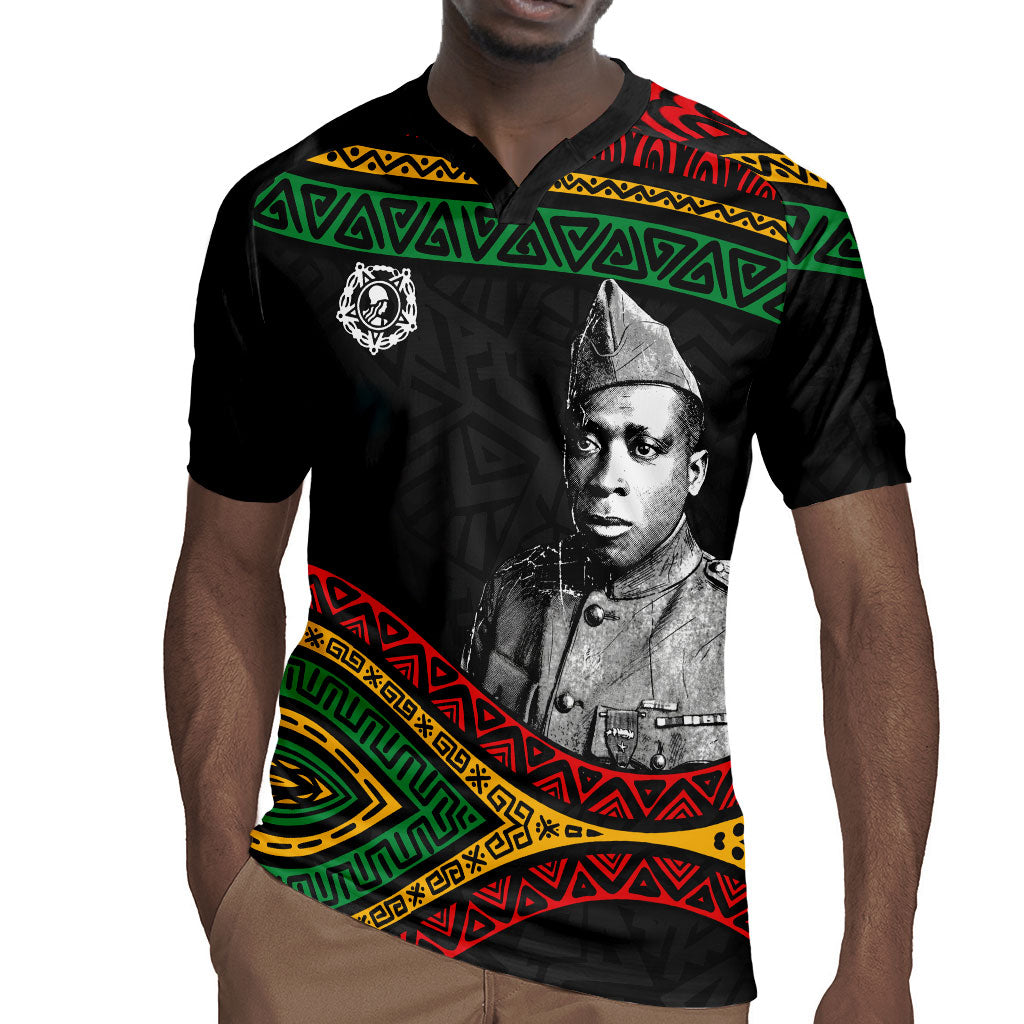 Henry Johnson Black History Month Rugby Jersey Pan African Colors Tribal Geometric Pattern