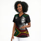 Henry Johnson Black History Month Scrub Top Pan African Colors Tribal Geometric Pattern