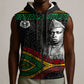 Henry Johnson Black History Month Sleeveless Zip Hoodie Pan African Colors Tribal Geometric Pattern