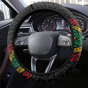 Henry Johnson Black History Month Steering Wheel Cover Pan African Colors Tribal Geometric Pattern