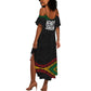 Henry Johnson Black History Month Summer Maxi Dress Pan African Colors Tribal Geometric Pattern