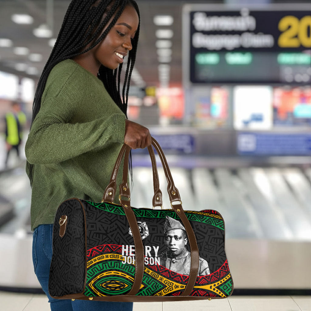 Henry Johnson Black History Month Travel Bag Pan African Colors Tribal Geometric Pattern