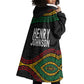 Henry Johnson Black History Month Wearable Blanket Hoodie Pan African Colors Tribal Geometric Pattern