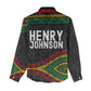 Henry Johnson Black History Month Women Casual Shirt Pan African Colors Tribal Geometric Pattern