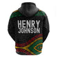 Henry Johnson Black History Month Zip Hoodie Pan African Colors Tribal Geometric Pattern