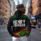 Henry Johnson Black History Month Zip Hoodie Pan African Colors Tribal Geometric Pattern