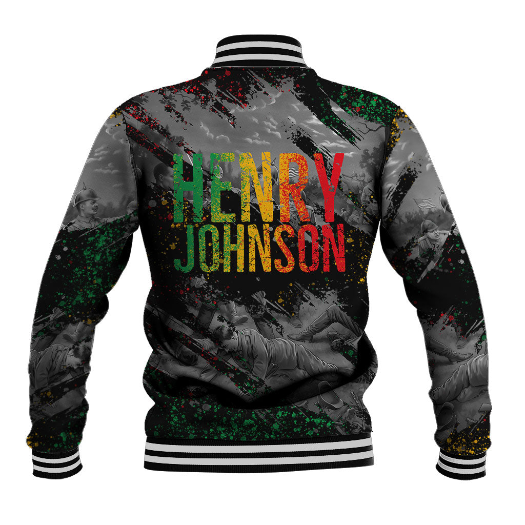 Henry Johnson Black History Month Baseball Jacket Harlem Hellfighters Pan African Grunge Art