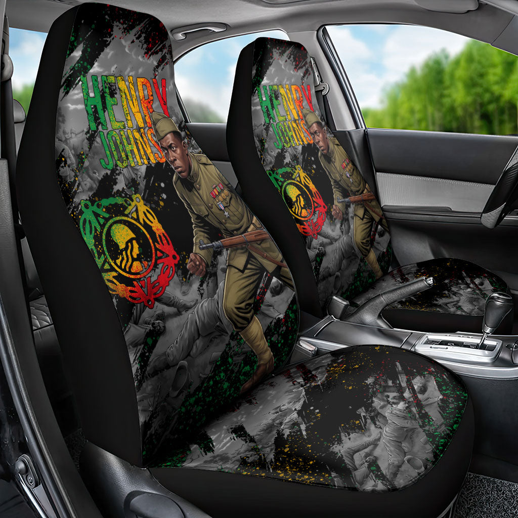 Henry Johnson Black History Month Car Seat Cover Harlem Hellfighters Pan African Grunge Art