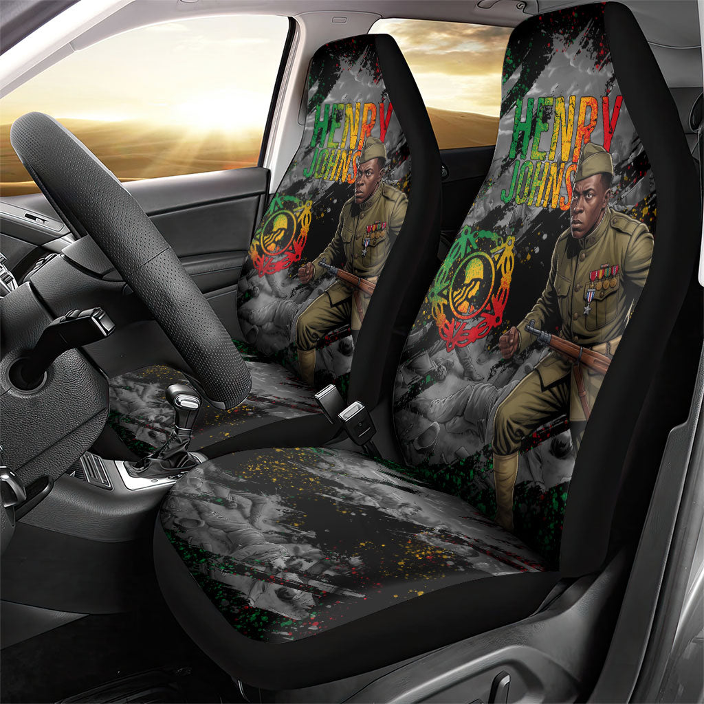 Henry Johnson Black History Month Car Seat Cover Harlem Hellfighters Pan African Grunge Art