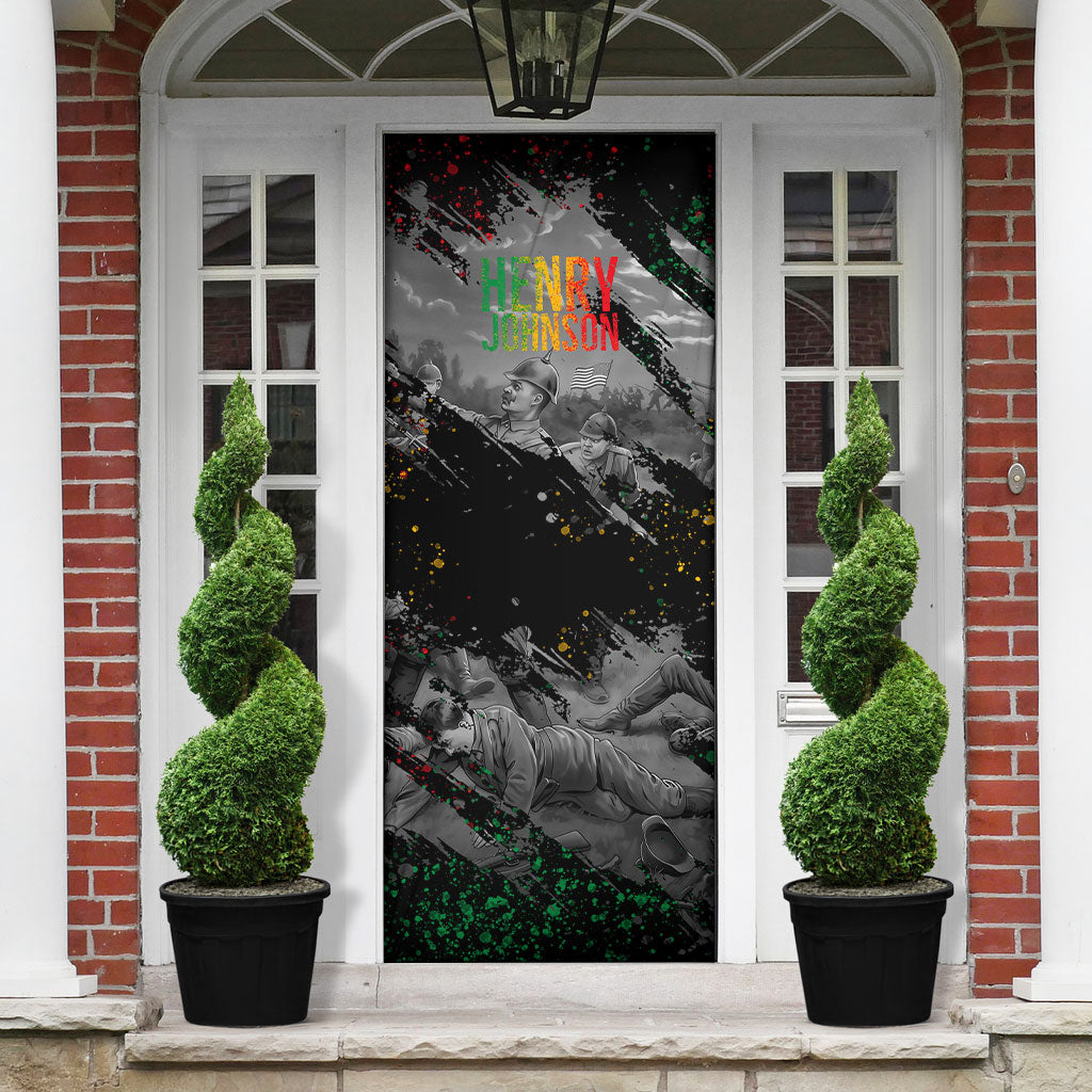 Henry Johnson Black History Month Door Cover Harlem Hellfighters Pan African Grunge Art