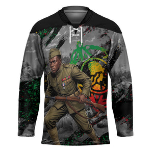 Henry Johnson Black History Month Hockey Jersey Harlem Hellfighters Pan African Grunge Art