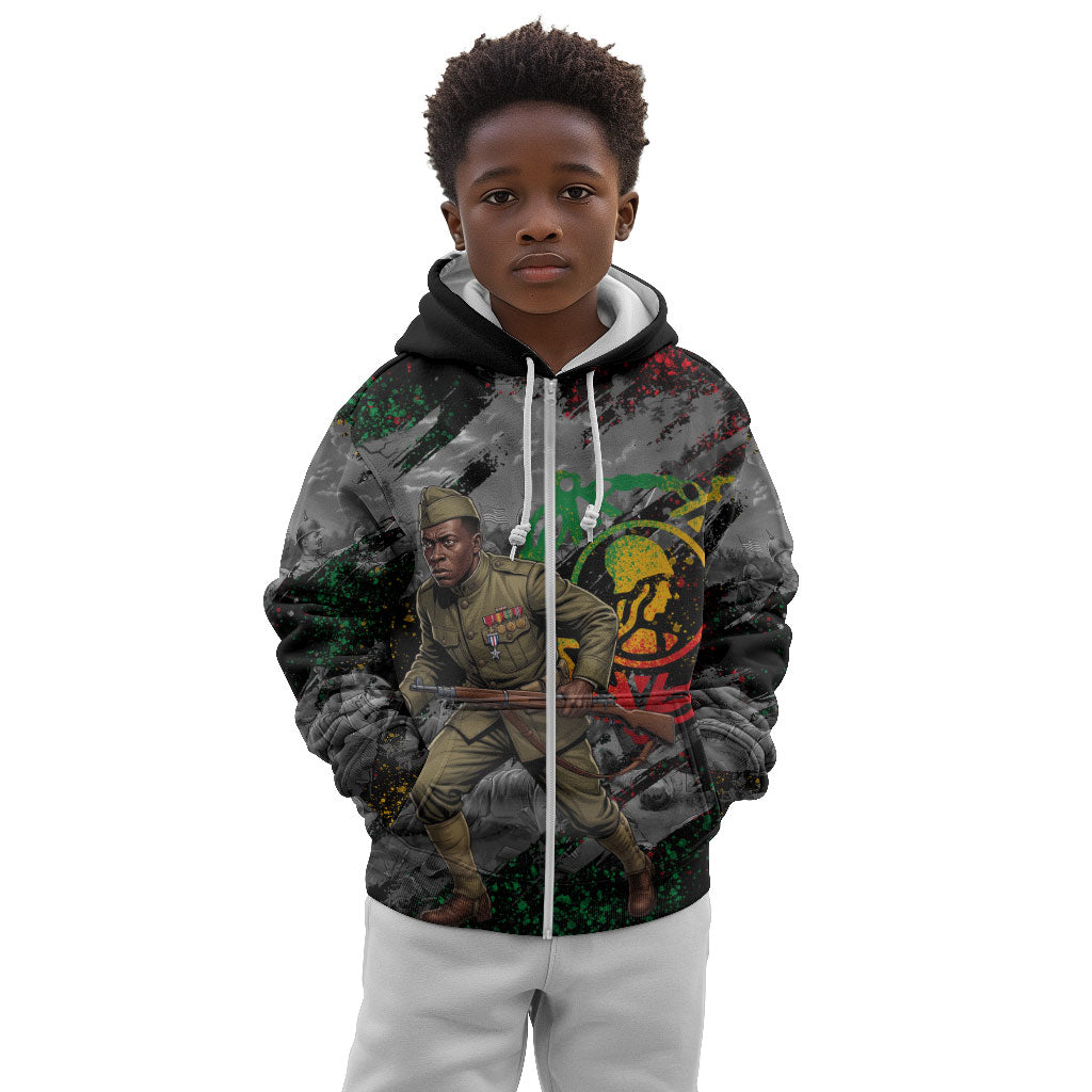 Henry Johnson Black History Month Kid Hoodie Harlem Hellfighters Pan African Grunge Art