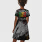 Henry Johnson Black History Month Kid Short Sleeve Dress Harlem Hellfighters Pan African Grunge Art