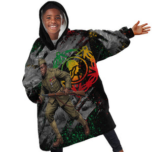Henry Johnson Black History Month Kid Wearable Blanket Hoodie Harlem Hellfighters Pan African Grunge Art