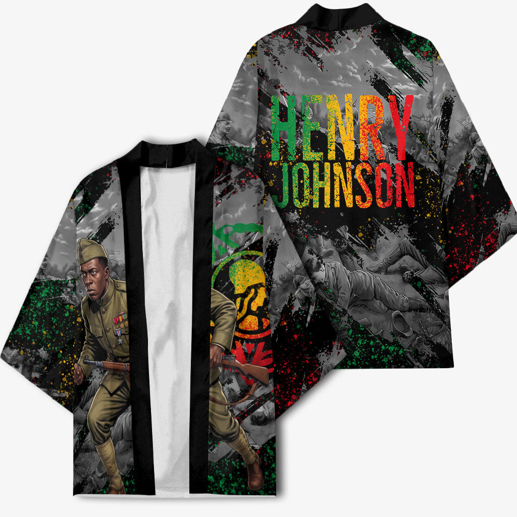 Henry Johnson Black History Month Kimono Harlem Hellfighters Pan African Grunge Art