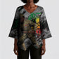Henry Johnson Black History Month Kimono Sleeve Blouse Harlem Hellfighters Pan African Grunge Art