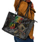 Henry Johnson Black History Month Leather Tote Bag Harlem Hellfighters Pan African Grunge Art