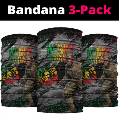Henry Johnson Black History Month Neck Gaiter Harlem Hellfighters Pan African Grunge Art