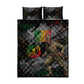 Henry Johnson Black History Month Quilt Bed Set Harlem Hellfighters Pan African Grunge Art