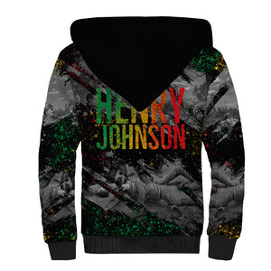 Henry Johnson Black History Month Sherpa Hoodie Harlem Hellfighters Pan African Grunge Art