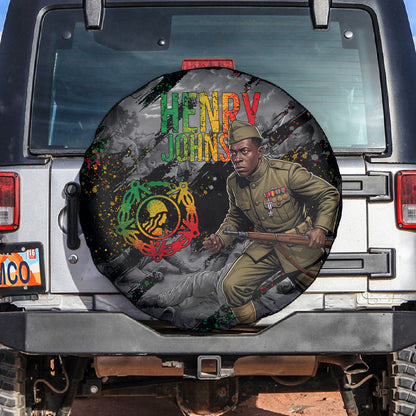 Henry Johnson Black History Month Spare Tire Cover Harlem Hellfighters Pan African Grunge Art