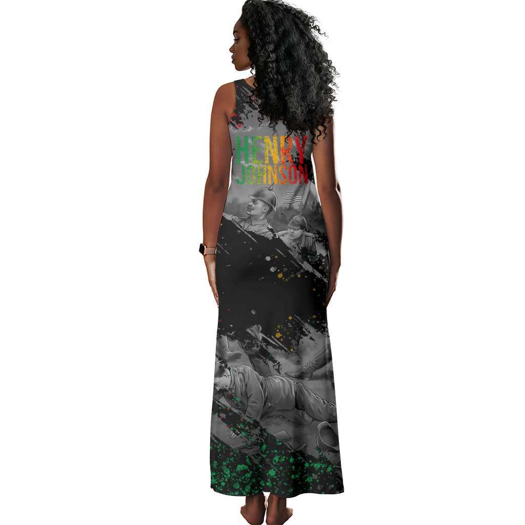 Henry Johnson Black History Month Tank Maxi Dress Harlem Hellfighters Pan African Grunge Art