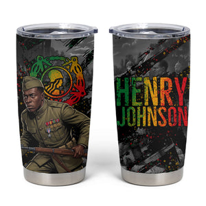 Henry Johnson Black History Month Tumbler Cup Harlem Hellfighters Pan African Grunge Art