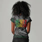 Henry Johnson Black History Month Women V-Neck T-Shirt Harlem Hellfighters Pan African Grunge Art