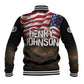 Henry Johnson Black History Month Baseball Jacket Distressed US Flag American Hero Portrait