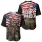 Henry Johnson Black History Month Baseball Jersey Distressed US Flag American Hero Portrait