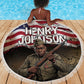 Henry Johnson Black History Month Beach Blanket Distressed US Flag American Hero Portrait