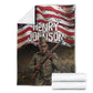 Henry Johnson Black History Month Blanket Distressed US Flag American Hero Portrait