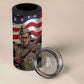Henry Johnson Black History Month 4 in 1 Can Cooler Tumbler Distressed US Flag American Hero Portrait