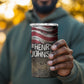 Henry Johnson Black History Month 4 in 1 Can Cooler Tumbler Distressed US Flag American Hero Portrait