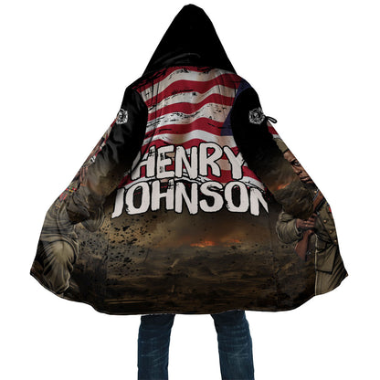 Henry Johnson Black History Month Cloak Distressed US Flag American Hero Portrait