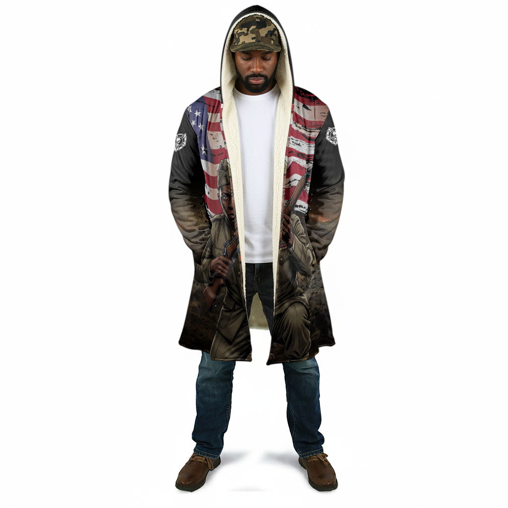 Henry Johnson Black History Month Cloak Distressed US Flag American Hero Portrait