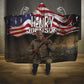 Henry Johnson Black History Month Hooded Blanket Distressed US Flag American Hero Portrait