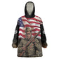 Henry Johnson Black History Month Kid Wearable Blanket Hoodie Distressed US Flag American Hero Portrait